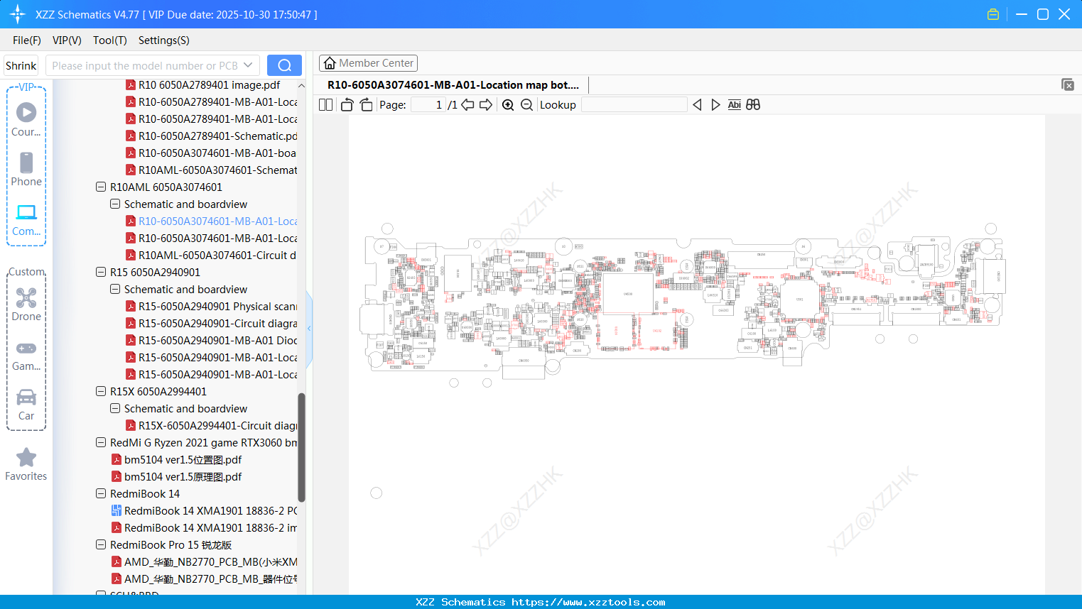 Laptop Xiaomi R10-6050A3074601-MB-A01-Location Map Bot